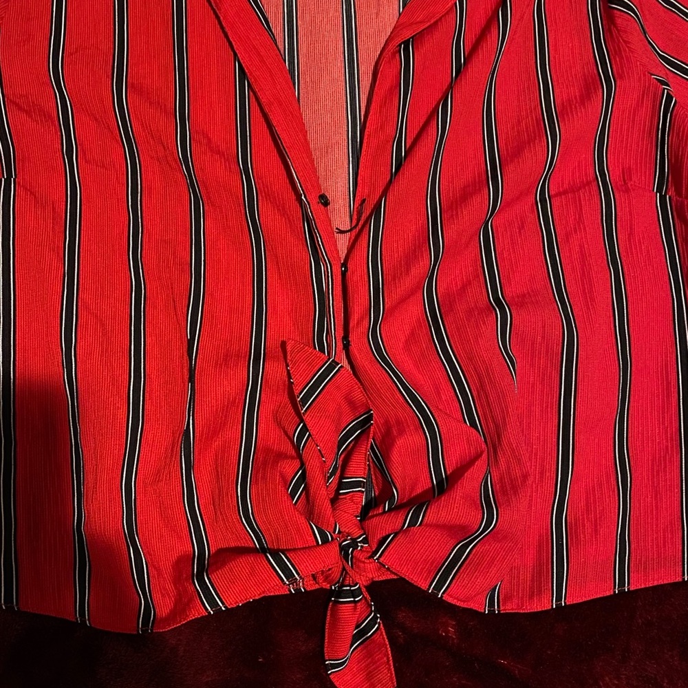 Striped Button Up Crop top